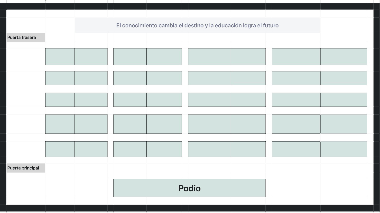 Tabla de asientos 2